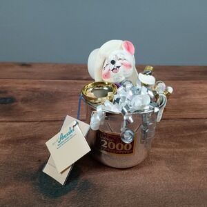 Annalee Vintage 2000 Millennium Celebration‎ Mouse in Bucket With Tag